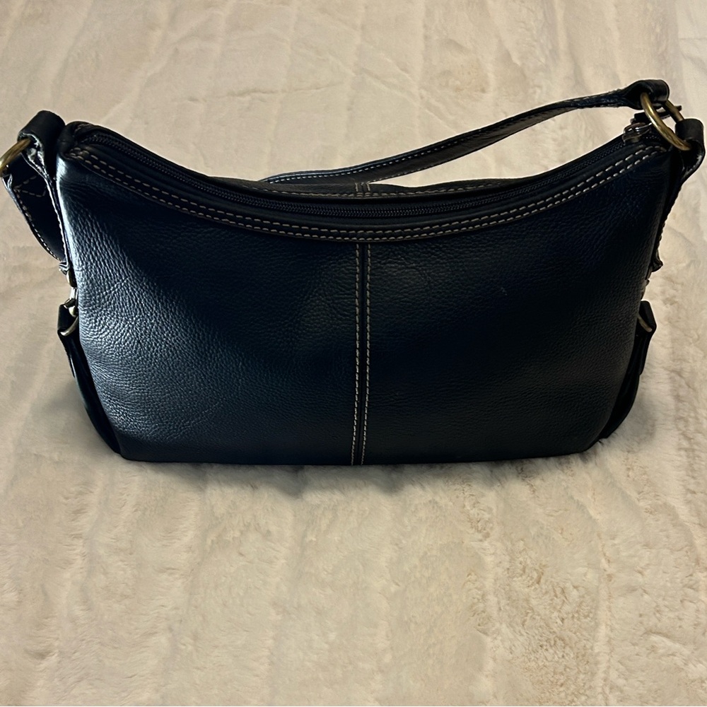 Vintage Fossil Black Pebbled Leather Shoulder Bag #75082 - Picture 2 of 14